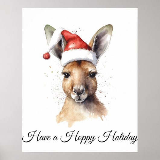 Frohe Feiertage, Weihnachtskänguru individuell Poster (Vorne)