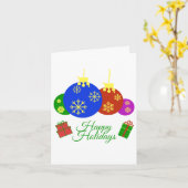 Frohe Feiertage Weihnachtskugeln und Geschenke Des Karte (Gelbe Blume)