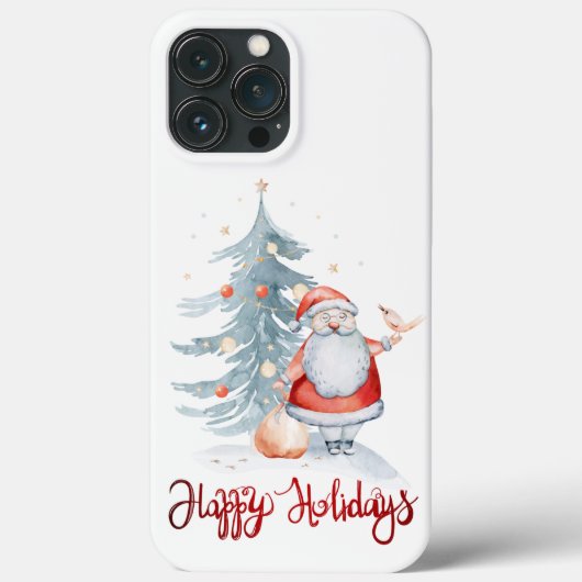 Frohe Feiertage, Weihnachtsmann Tannenbaum Case-Mate iPhone Hülle (Rückseite)