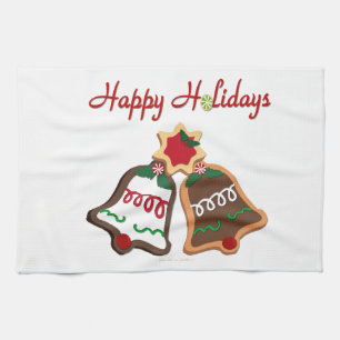 Frohe Feiertage Weihnachtsplätzchen Glocken Handtuch