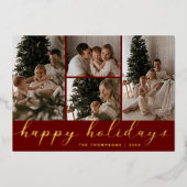 Frohe Feiertage Weihnachtsskript Foto-Collage (Vorderseite)