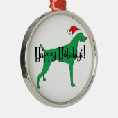 Frohe Feiertage Weimaraner Ornament Aus Metall (Rechts)