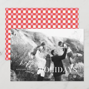 Frohe Feiertage Weißer Text Foto Weihnachtskarte Einladung