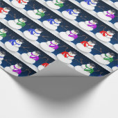 Frohe Feiertage Winter-Schneemann-Packpapier Geschenkpapier (Ecke)