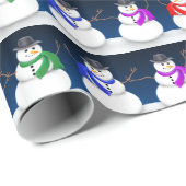 Frohe Feiertage Winter-Schneemann-Packpapier Geschenkpapier (Rolleneckpunkt)