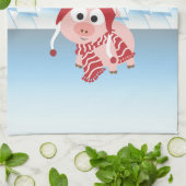 Frohe Feiertage! Winter-Schwein Handtuch (Gefaltet)