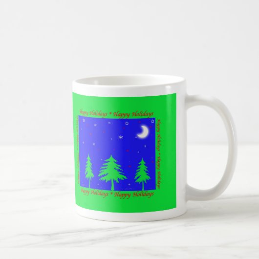 Frohe Feiertage Winterlandschaft Kaffeetasse (Rechts)