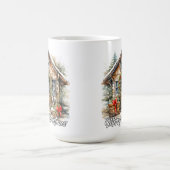 Frohe Feiertage Winterzeit Landhaus Kaffeetasse (Mittel)