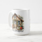 Frohe Feiertage Winterzeit Landhaus Kaffeetasse (Vorderseite Links)