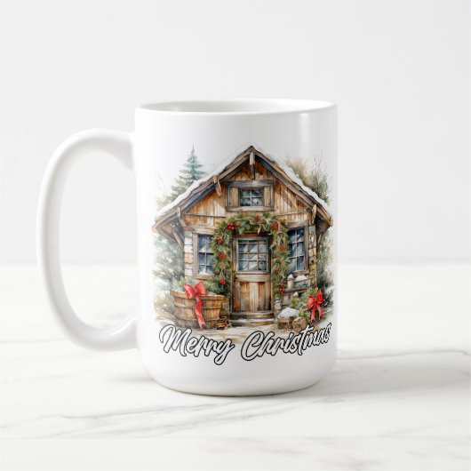 Frohe Feiertage Winterzeit Landhaus Kaffeetasse (Links)