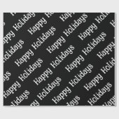 Frohe Feiertage Wrap Black Geschenkpapier (Flach)
