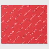 Frohe Feiertage Wrap Rot Geschenkpapier (Flach)