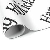 Frohe Feiertage Wrap Schwarz Schrift Geschenkpapier (Rolleneckpunkt)