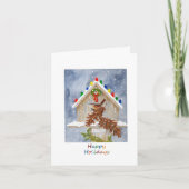 Frohe Feiertage Zaunkönig Feiertagskarte (Vorderseite)