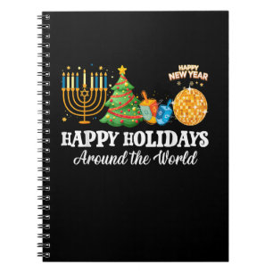 Frohe Ferien in der Welt Weihnachtsfamilie m Notizblock