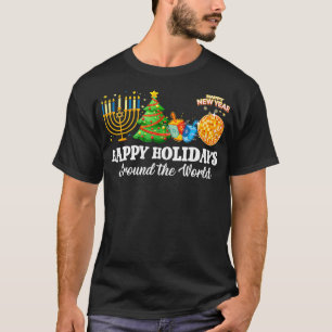Frohe Ferien in der Welt Weihnachtsfamilie m T-Shirt
