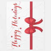 Frohe Ferien mit rotem Bow und Sternen Weihnachten Fleecedecke (Vorderseite)