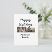 Frohe Ferien Vater Sohn der Familie Weihnachten Fo Postkarte (Stehend Vorderseite)