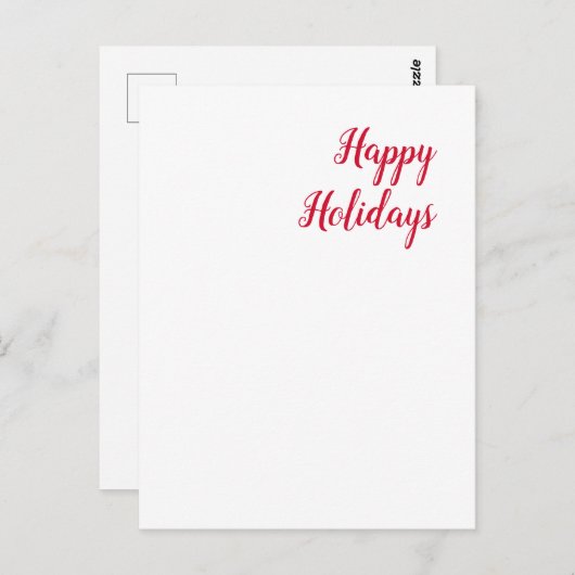 Frohe Ferien Weihnachten handschriftlich rot weiß Postkarte (Vorne/Hinten)