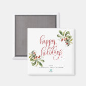 Frohe Ferien Weihnachtsmagnet mit Firmenlogo Magnet (Vorderseite/Rückseite)