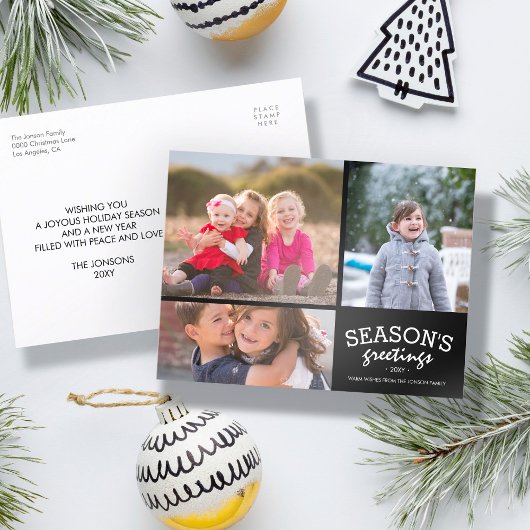 Frohe Festtage 3 Fotocollage Postkarte