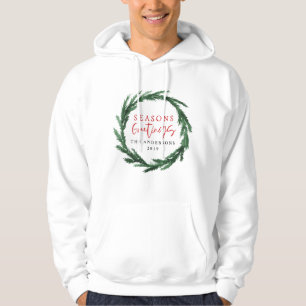 Frohe Festtage Aquarellkranz Hoodie