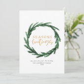 Frohe Festtage Aquarellkranz-Urlaubskarte (Stehend Vorderseite)