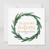 Frohe Festtage Aquarellkranz-Urlaubskarte (Vorderseite)