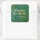 Frohe Festtage aus Gold Quadratischer Aufkleber (Tasche)