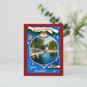 Frohe Festtage aus Michigan Feiertagspostkarte (Stehend Vorderseite)