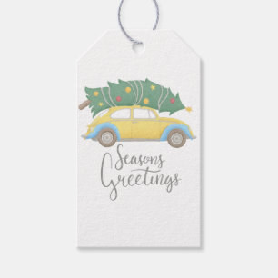 Frohe Festtage Auto & Baum Geschenkanhänger