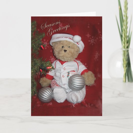 Frohe Festtage Bear Feiertagskarte (Vorderseite)