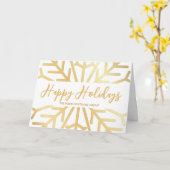 Frohe Festtage Business Snowflags Gold White Karte (Gelbe Blume)
