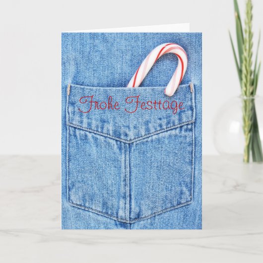 Frohe Festtage Candy Cane Card Feiertagskarte (Vorderseite)