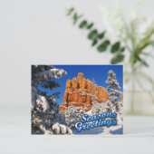 Frohe Festtage Feiertagspostkarte (Stehend Vorderseite)