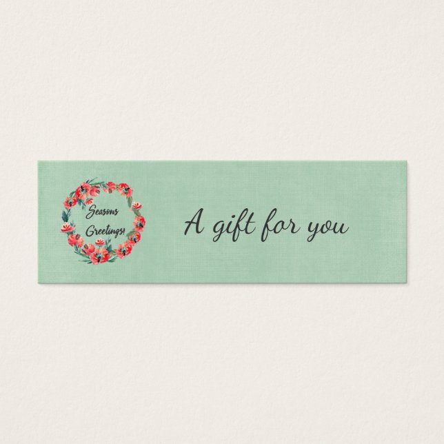 Frohe Festtage Floral Wreath & Retro Rentier (Vorderseite)