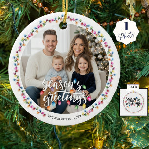 Frohe Festtage Foto Weihnachtsbeleuchtung Keramik Ornament
