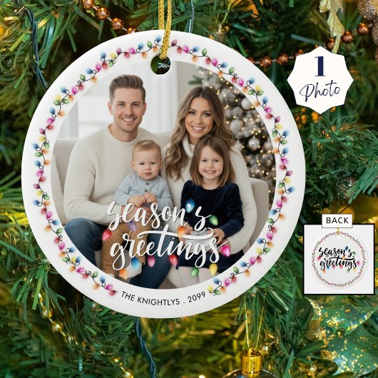 Frohe Festtage Foto Weihnachtsbeleuchtung Keramik Ornament