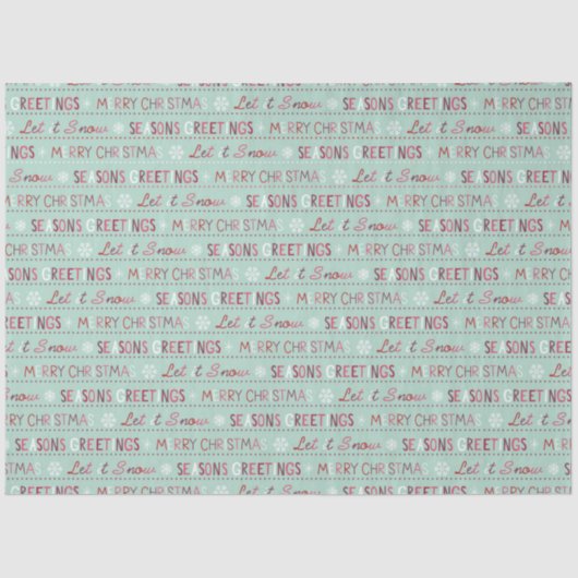 Frohe Festtage, frohe Weihnachten, Lass es schneie Seidenpapier (Vorderseite)