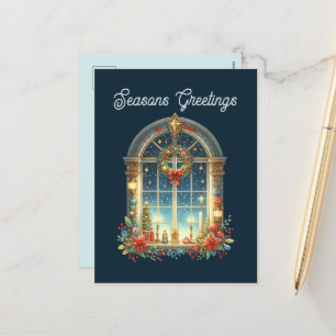 Frohe Festtage fügen Nachricht hinzu Feiertagspostkarte