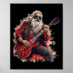 Frohe Festtage für Motorcycle Santa und Guit Poster
