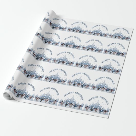 FROHE FESTTAGE GESCHENKPAPIER (Ungerollt)
