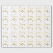 Frohe Festtage Gold Imitate Fotolage Geschenkpapier (Flach)