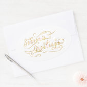 Frohe Festtage (GOLD) Ovaler Aufkleber (Umschlag)