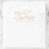 Frohe Festtage (GOLD) Ovaler Aufkleber (Tasche)