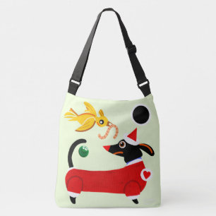 Frohe Festtage Große Dackel Totbeutel Tragetaschen Mit Langen Trägern