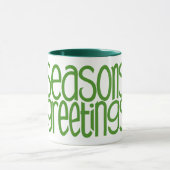 Frohe Festtage Grüne Tasse (Zentrum)