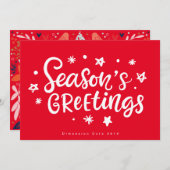 Frohe Festtage in weißem Text Feiertagskarte (Vorne/Hinten)