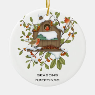 Frohe Festtage Keramikornament