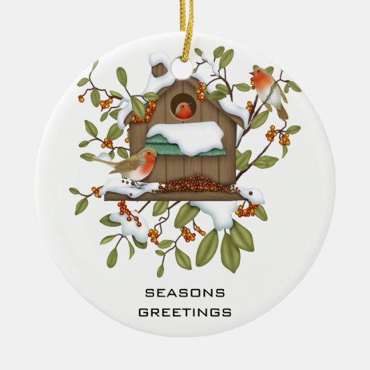 Frohe Festtage Keramikornament (Vorne)